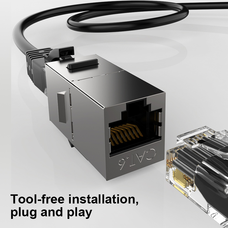 CAT6 Network Straight Through RJ45 Module Cable Adapter Socket Coupler Ethernet Keystone Jack Toolless Network Modules Connector
