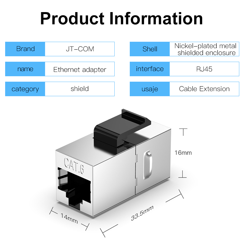 CAT6 Network Straight Through RJ45 Module Cable Adapter Socket Coupler Ethernet Keystone Jack Toolless Network Modules Connector