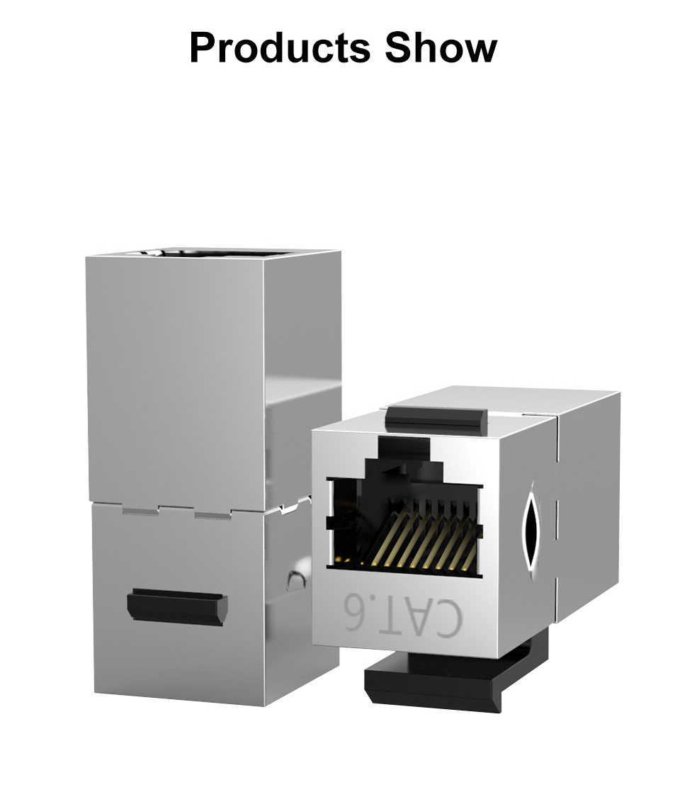 CAT6 Network Straight Through RJ45 Module Cable Adapter Socket Coupler Ethernet Keystone Jack Toolless Network Modules Connector