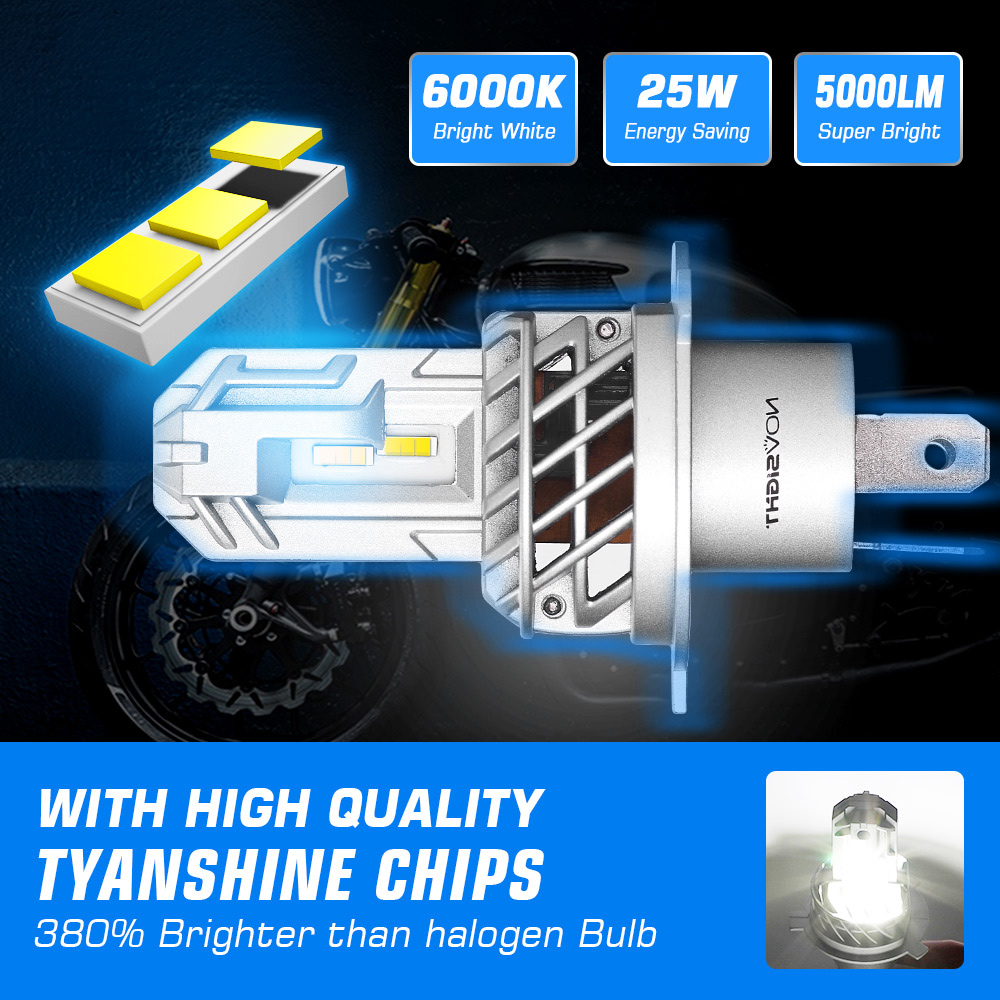 NOVSIGHT Motorcycle Headlight Bulb Led H4 H7 H11 1:1 Mini Size Design 6000K White 5000LM 25W 12V Motorcycle Headlamp Bulbs