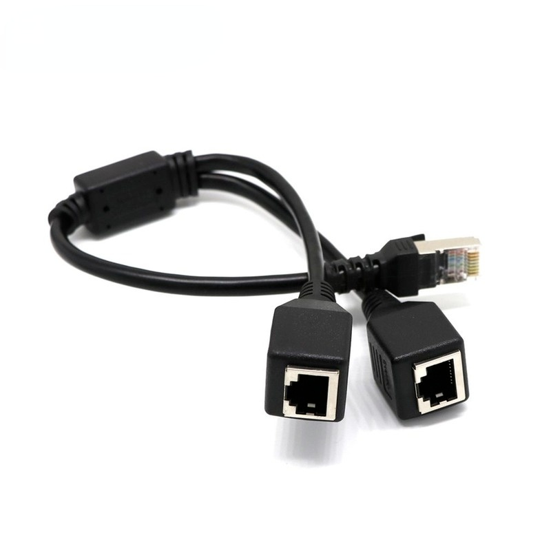 RJ45 Network Splitter Adapter Cable 1 Male to 2 Female Socket Port LAN Ethernet Y