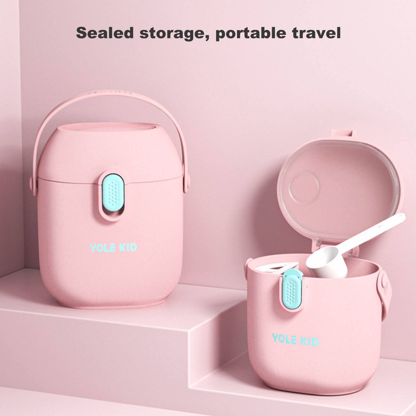 1PC New Milk Powder Storage Box With Spoon Portable Baby Food Snacks Container Newborn Milk Powder Case Feeding Accessories
