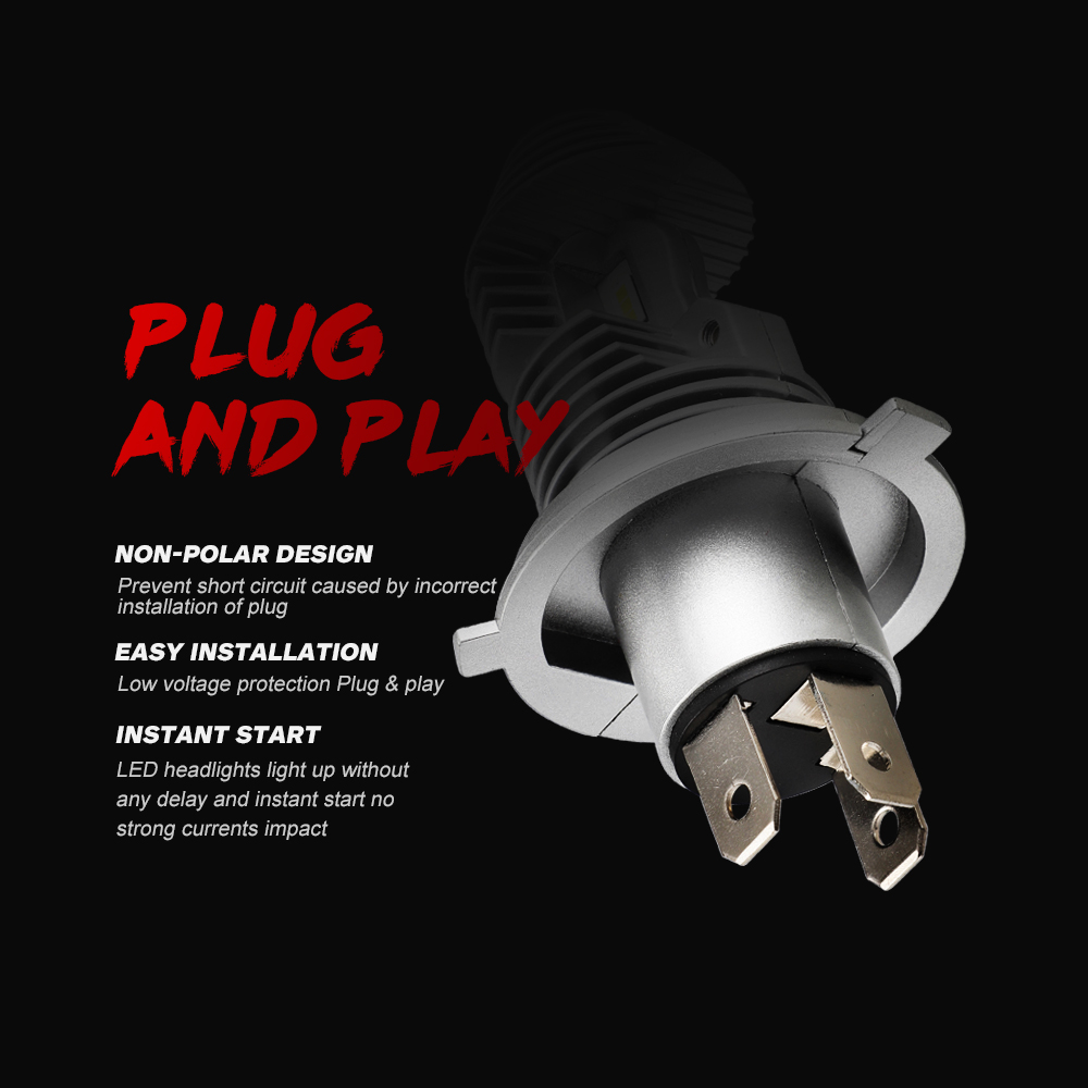 NOVSIGHT Motorcycle Bulbs 1:1 Mini Design LED Headlight H4 50W 12000LM 6000K White Auto Accessories LED Lamps