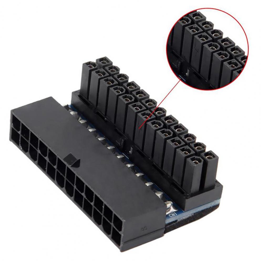 Compact  Useful 90 Degree 24 Pin Motherboard Connector Black Motherboard Power Connector Wear-resistant   for Desktop