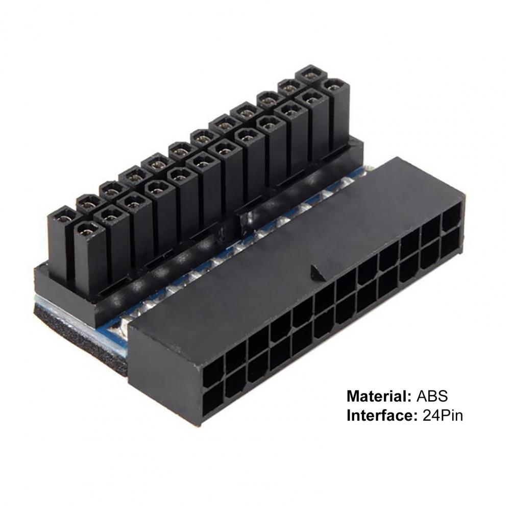 Compact  Useful 90 Degree 24 Pin Motherboard Connector Black Motherboard Power Connector Wear-resistant   for Desktop
