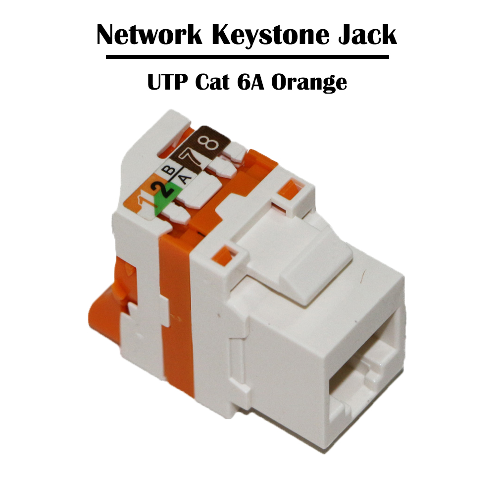 2 Pieces/5 Pieces UTP Cat 6A Orange Network Kesytone Jack RJ 45 Port Networking Fluke Test Passed
