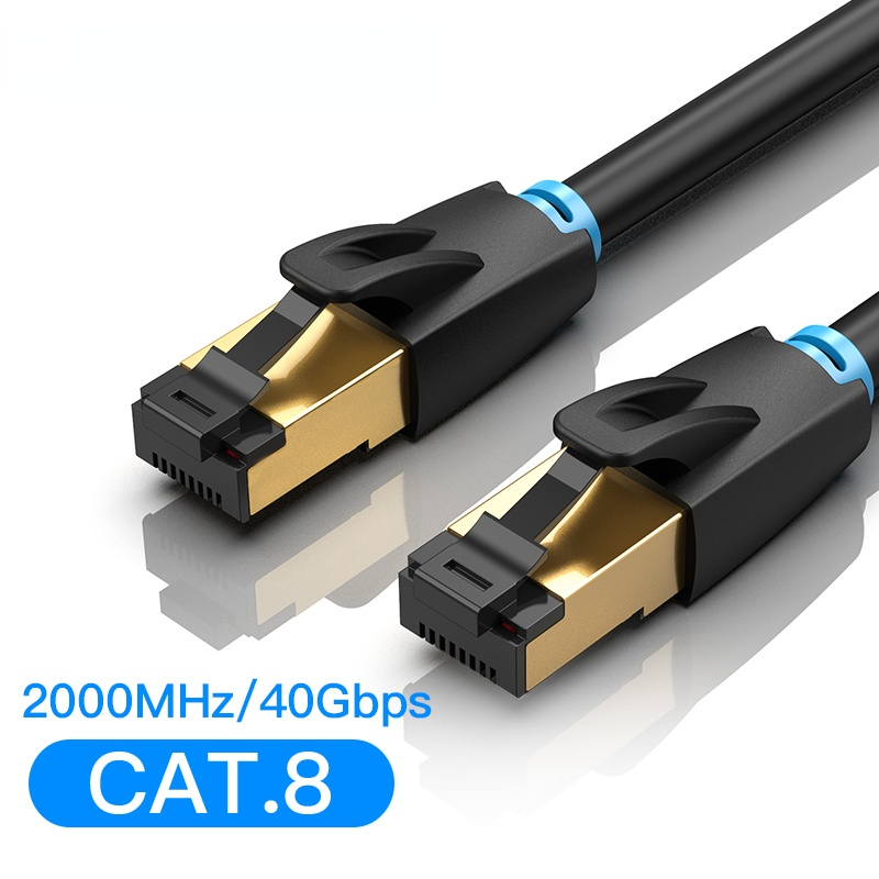 Cat8 Ethernet Cable SFTP 40Gbps Super Speed RJ45 Network Cable Gold Plated Connector for Router Modem CAT 8 Lan Cable