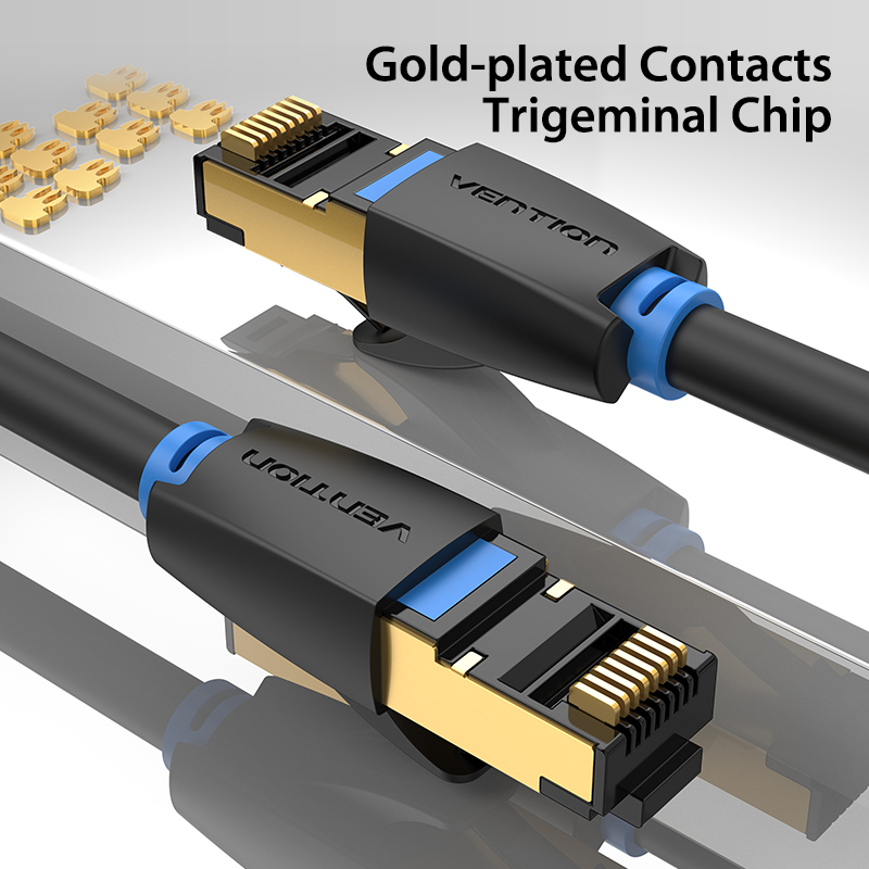 Cat8 Ethernet Cable SFTP 40Gbps Super Speed RJ45 Network Cable Gold Plated Connector for Router Modem CAT 8 Lan Cable