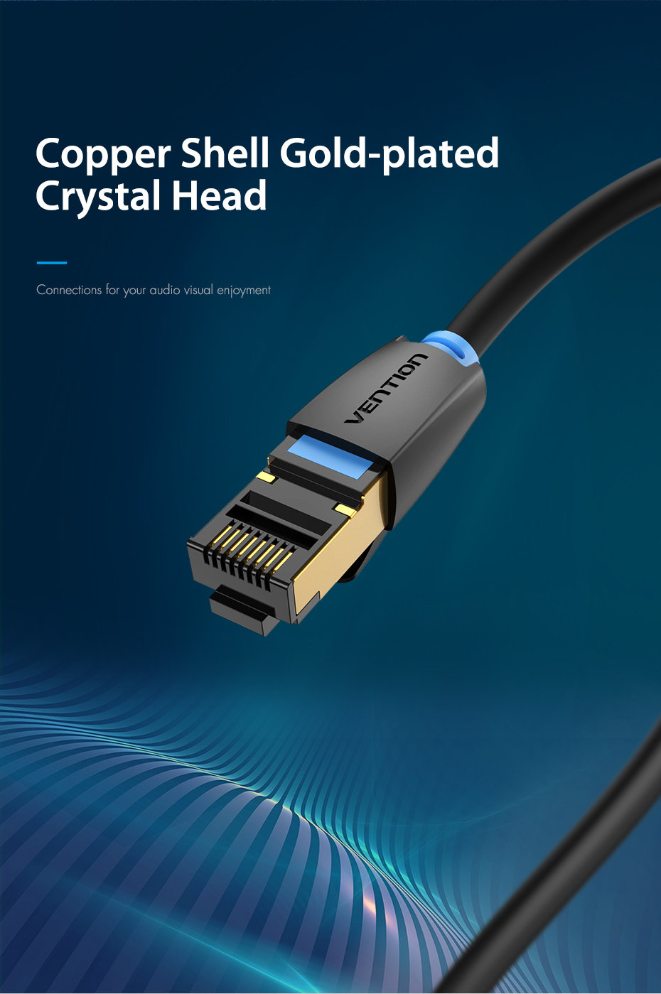 Cat8 Ethernet Cable SFTP 40Gbps Super Speed RJ45 Network Cable Gold Plated Connector for Router Modem CAT 8 Lan Cable