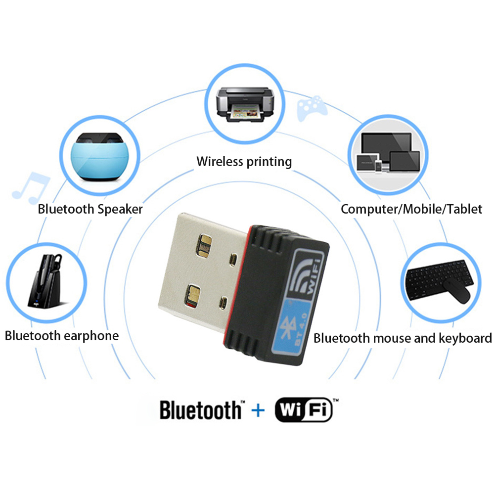 Wireless Wifi Adapter Bluetooth 4.0 Wifi Adapter USB Network Card Dongle Dual Mode Home Mini for Mac Win 10 8 7 Vista XP 2000