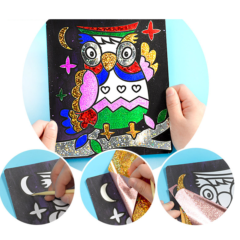 DIY Cartoon Magic Transfer Painting Crafts for Kids Arts and Crafts Toys for Children Creative Educational Learning Drawing Toys