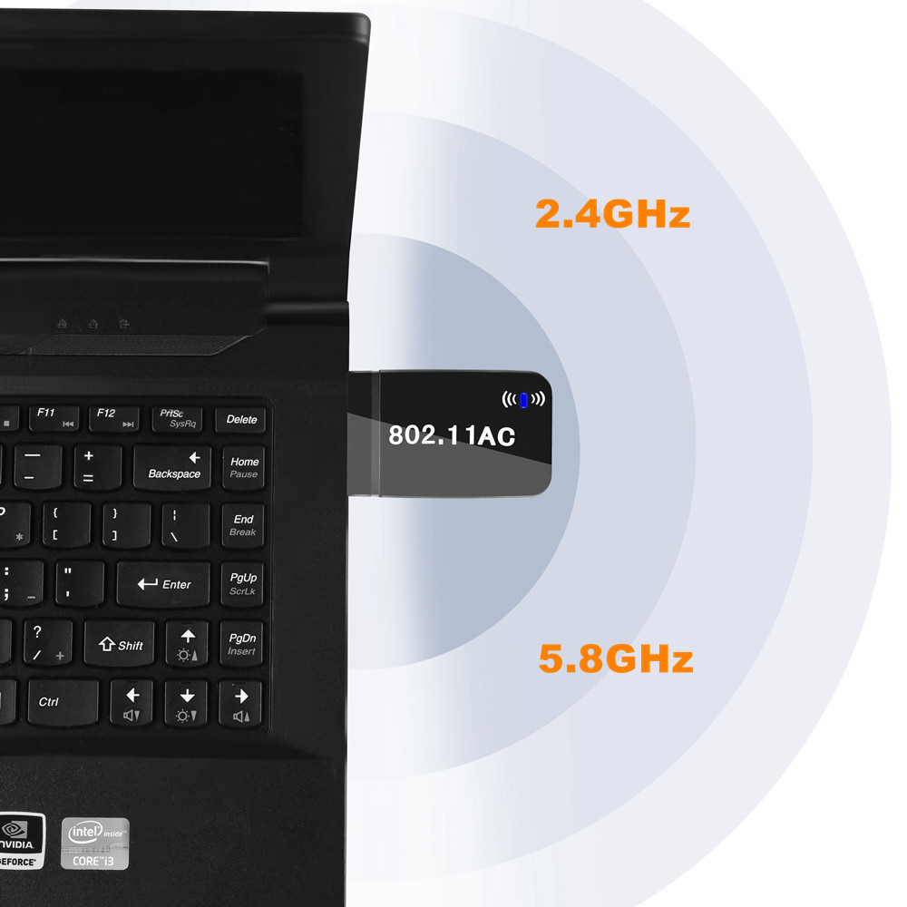 AC1200 USB3.0 Mini Wifi Receiver Adapter 1200Mbps Wireless Network Card  with RTL8812BU 2.4G/5.8G Dual Band  USB LAN Card