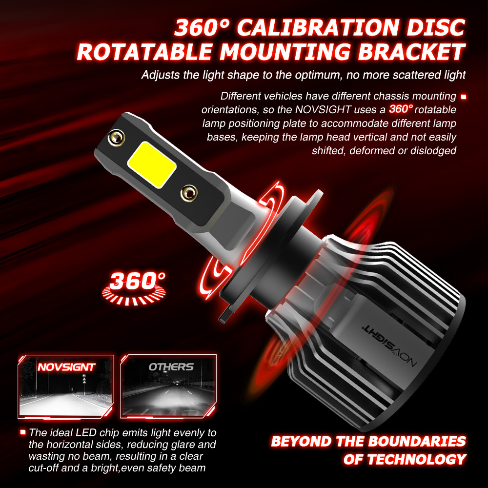 NOVSIGHT Led H7 H1 H3 H4 H11 H8 H9 9005 9006 9012 9004 9007 72W 10000LM 6000K Car Headlight Bulbs Auto Headlamp Car Accessories