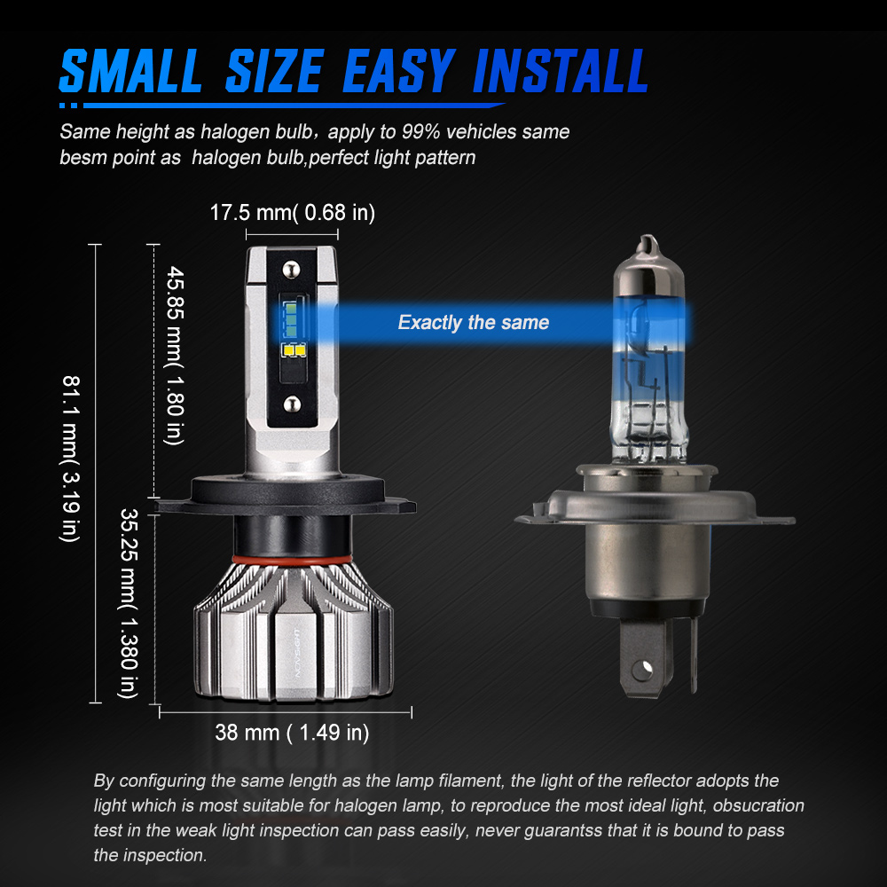 NOVSIGHT H4 Led Headlight 9005 HB3 9006 HB4 9012 H1 H3 H7 H11 H8 H9 Car Headlight Bulbs 50W 8000LM 6500K Fog Light Auto Headlamp