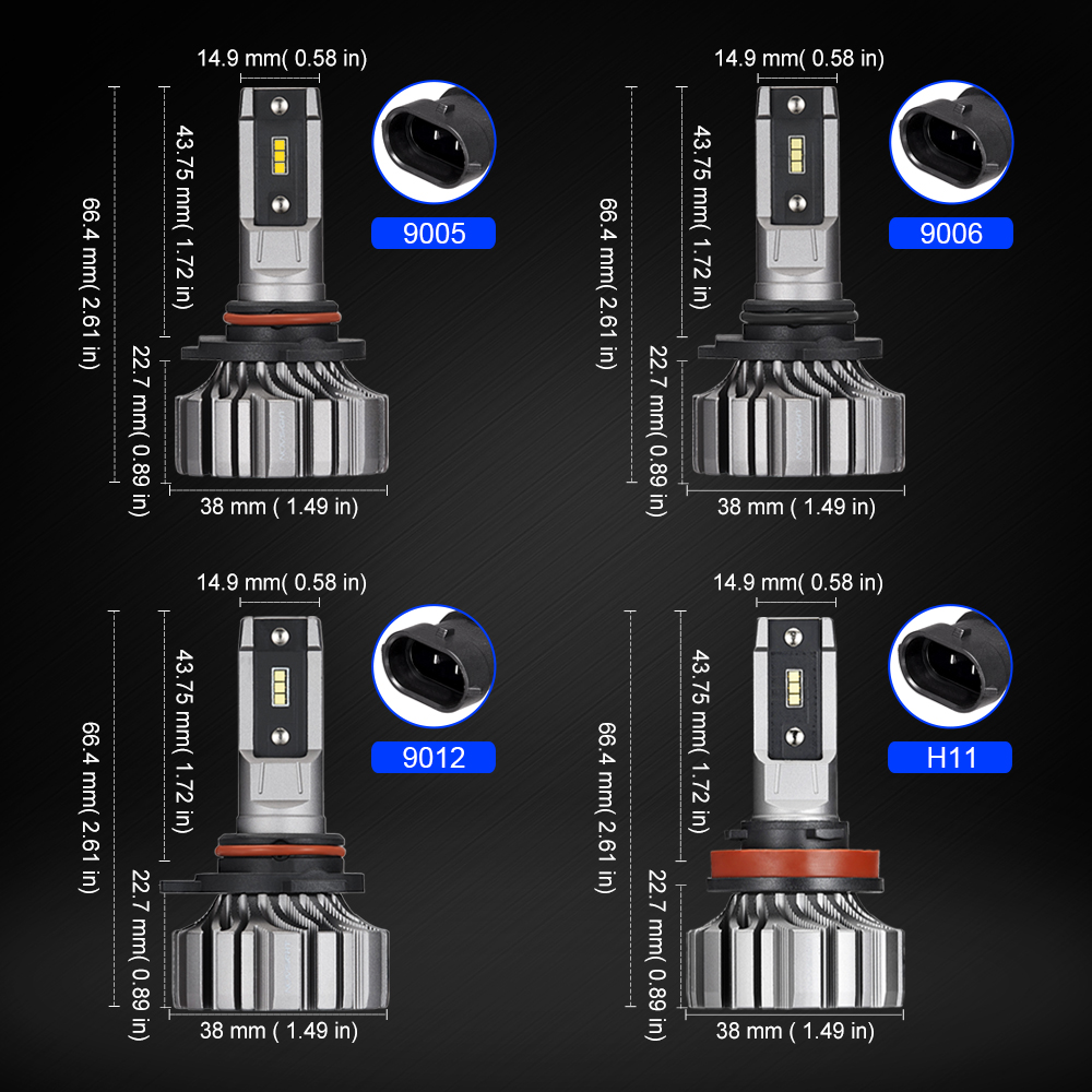 NOVSIGHT H4 Led Headlight 9005 HB3 9006 HB4 9012 H1 H3 H7 H11 H8 H9 Car Headlight Bulbs 50W 8000LM 6500K Fog Light Auto Headlamp