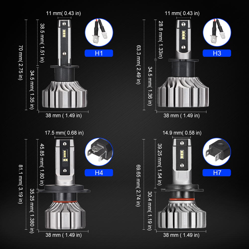 NOVSIGHT H4 Led Headlight 9005 HB3 9006 HB4 9012 H1 H3 H7 H11 H8 H9 Car Headlight Bulbs 50W 8000LM 6500K Fog Light Auto Headlamp