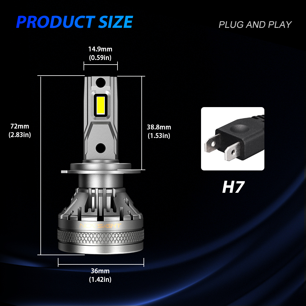 NOVSIGHT H4 Led Car Headlight Bulbs H7 H11 H8 H9 H1 H3 9004 9005 9006 9007 120W 22000LM 6500K Canbus Auto Headlamps Fog Light