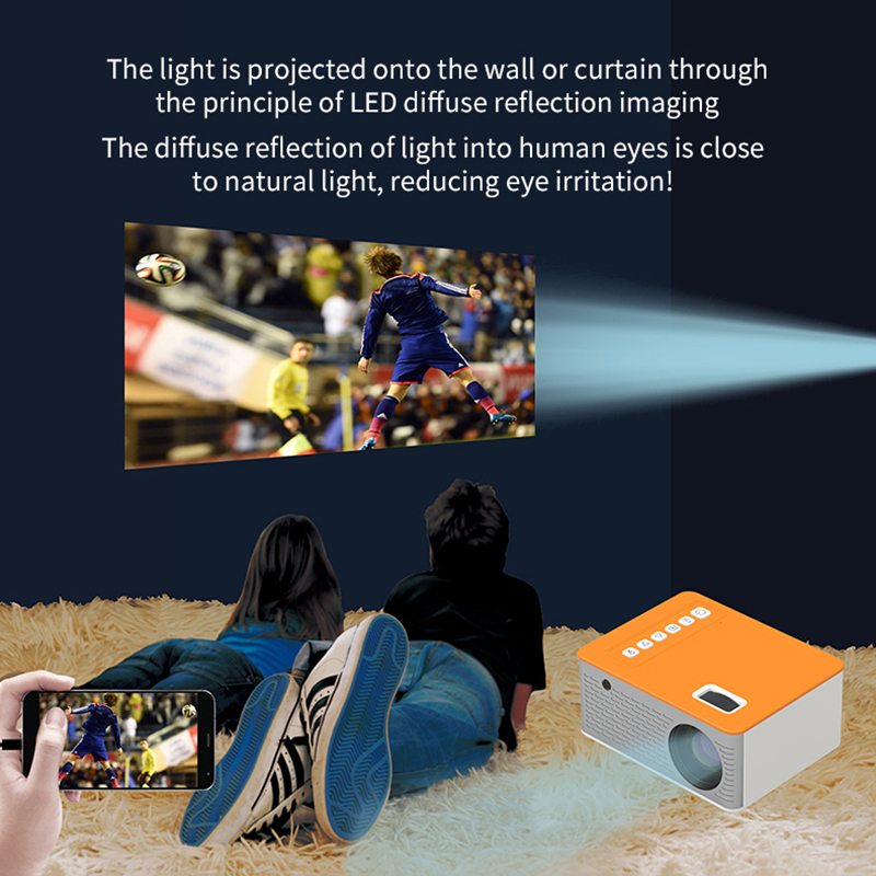HD Mini Projector UC28D 16.7M Audio Portable Projector Home Media Player Video Home Cinema 3D Movie Game Projector