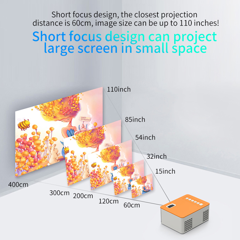 HD Mini Projector UC28D 16.7M Audio Portable Projector Home Media Player Video Home Cinema 3D Movie Game Projector
