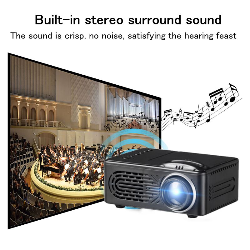 7500 Lumens 1080P HD LED Portable Projector 320x240 Resolution Multimedia Home Cinema Movie Beamer Video Theater