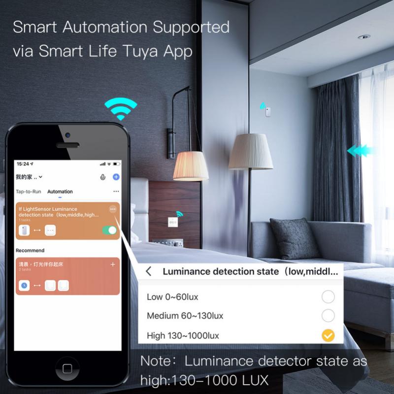 Tuya Smart Light Sensor WIFI Illuminance Sensor Brightness Detector WiFi Linkage Control Smart Life Powered By USB Light Sensor