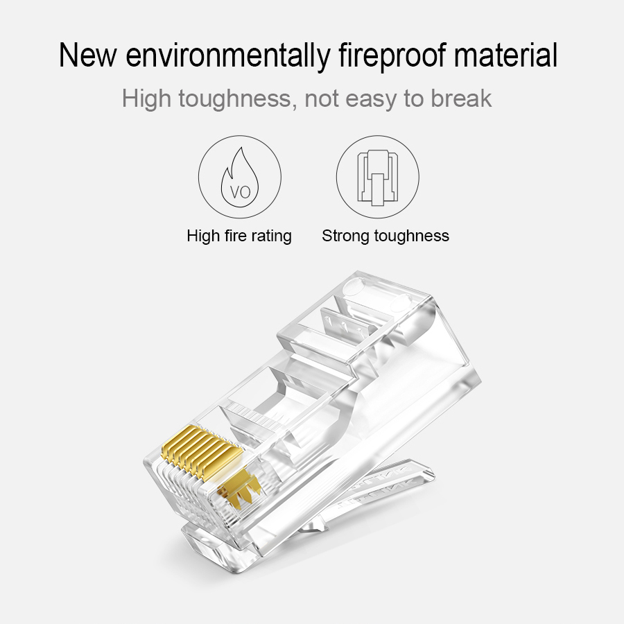 rj45 connector rg rj 45 cat6 ethernet cable plug rg45 cat 6 network lan utp 8p8c unshielded jack modular 20/50/100pcs