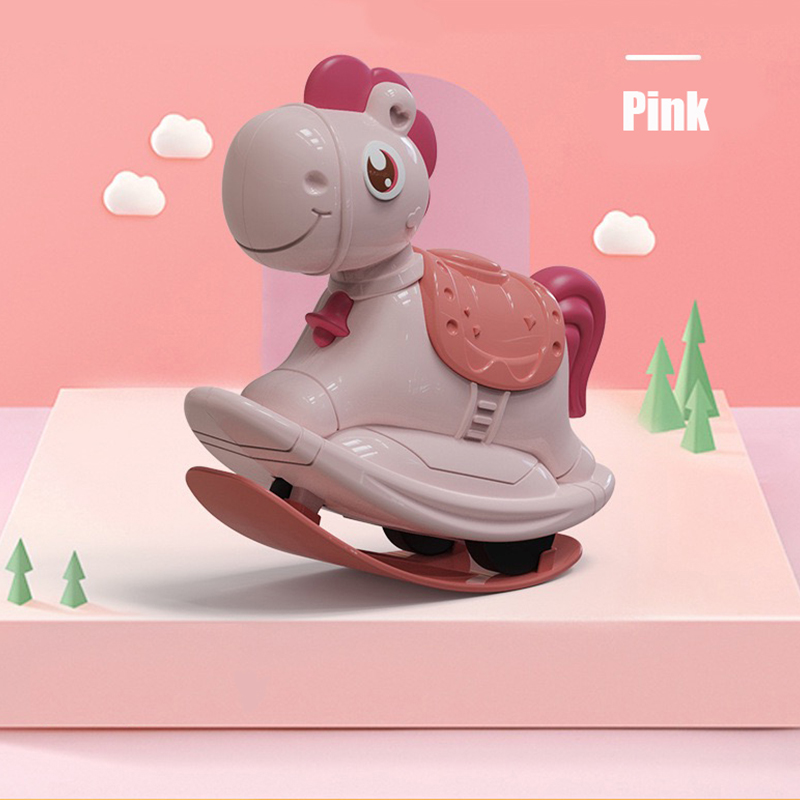Baby Wind Up Toy Car 2-in-1 Push-sliding Small Horse Press Slide Rocking Horses Inertial Pull Back Car Toys Kid Christmas Gifts