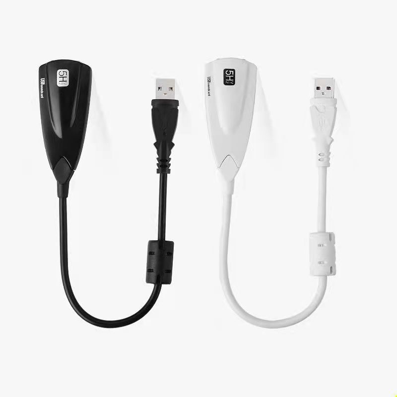 External USB Sound Card 7.1 Adapter 5HV2 USB to 3D CH Sound Antimagnetic Audio Headset Microphone 3.5mm Jack For Laptop PC