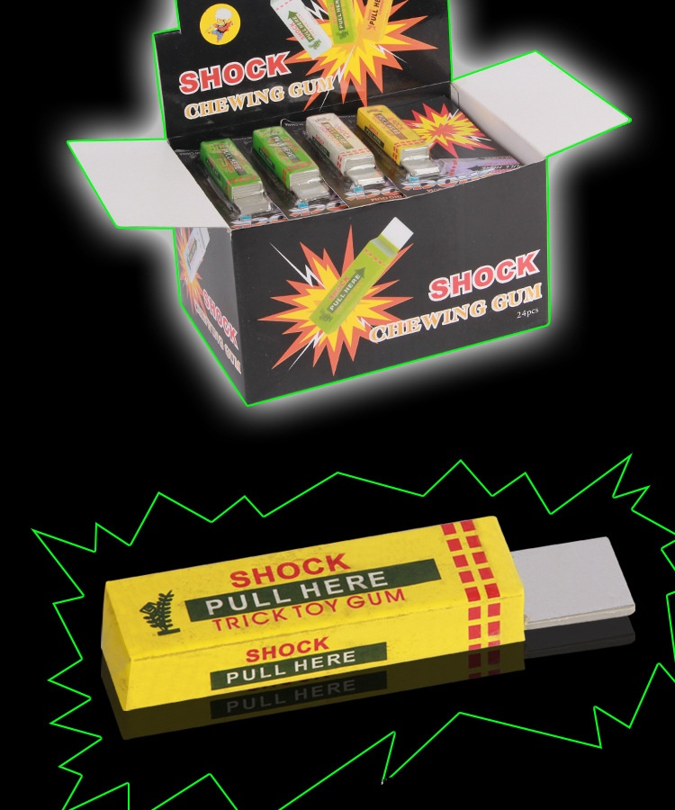 Chewing Gum Trick Toys Safety Trick Joke Toy Electric Shock Shocking Chewing Gum Pull Head Friends Interactive Toys