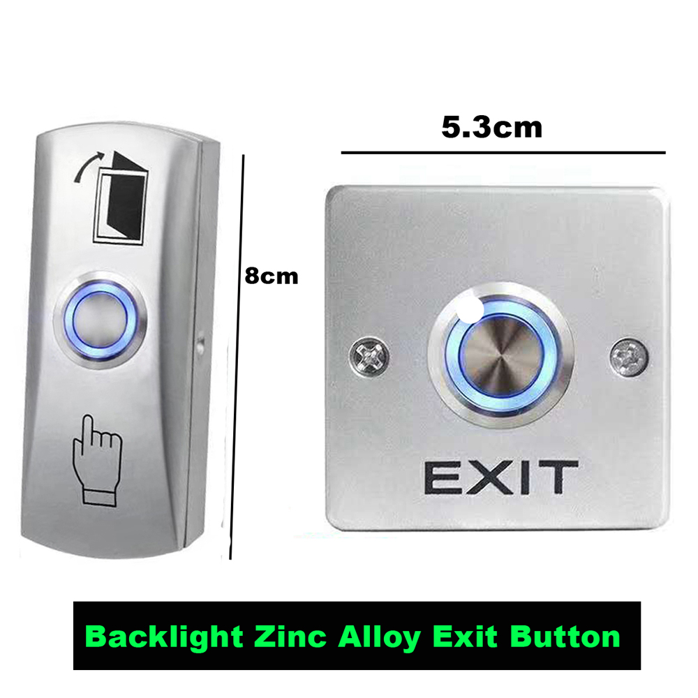 Zinc Alloy  Exit Button  Switch NO/NC/COM Door System Push Exit Release Button Switch For Access Control Backlight Button
