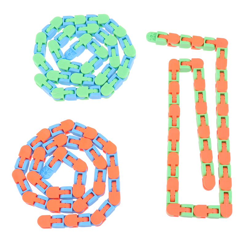 1Pcs 24 link chain track Variety folding decompression foldable bicycle chain venting decompression toy
