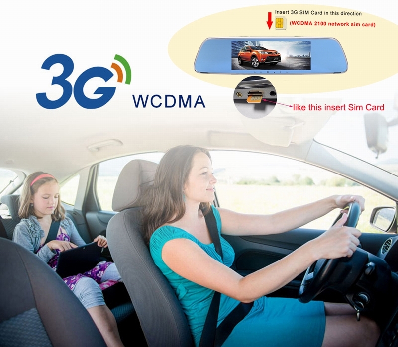 Car DVR Camera 7 inch Android  Dual Lens Rearview GPS BT Mirror  Recorder free Kenya map car DVR