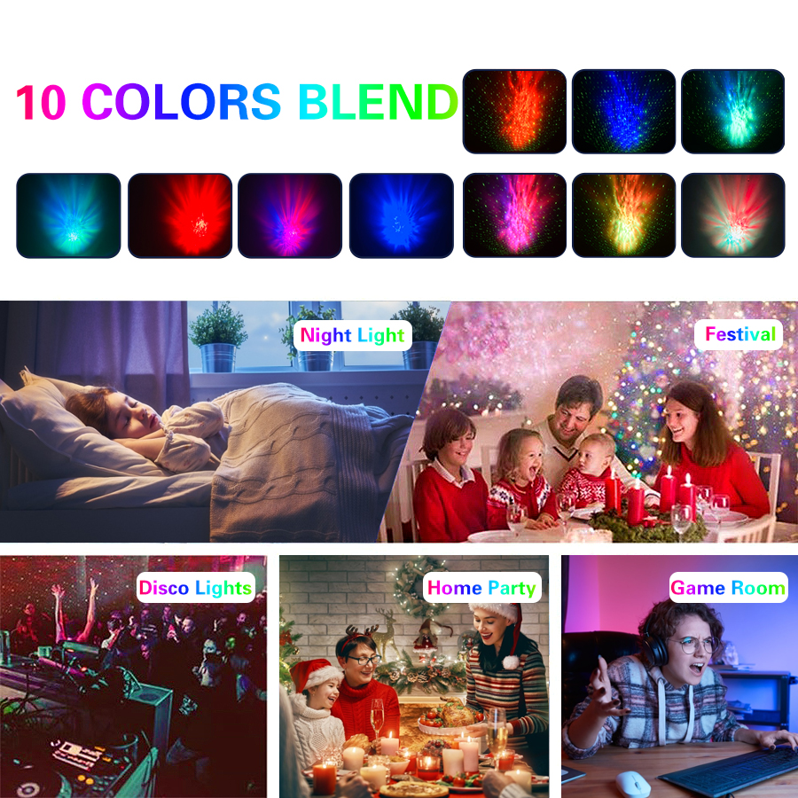 Star Starry Sky LED Projector Lamp Night Light LED Colorful Nebula Cloud Lamp For Bedroom Wall Decoration