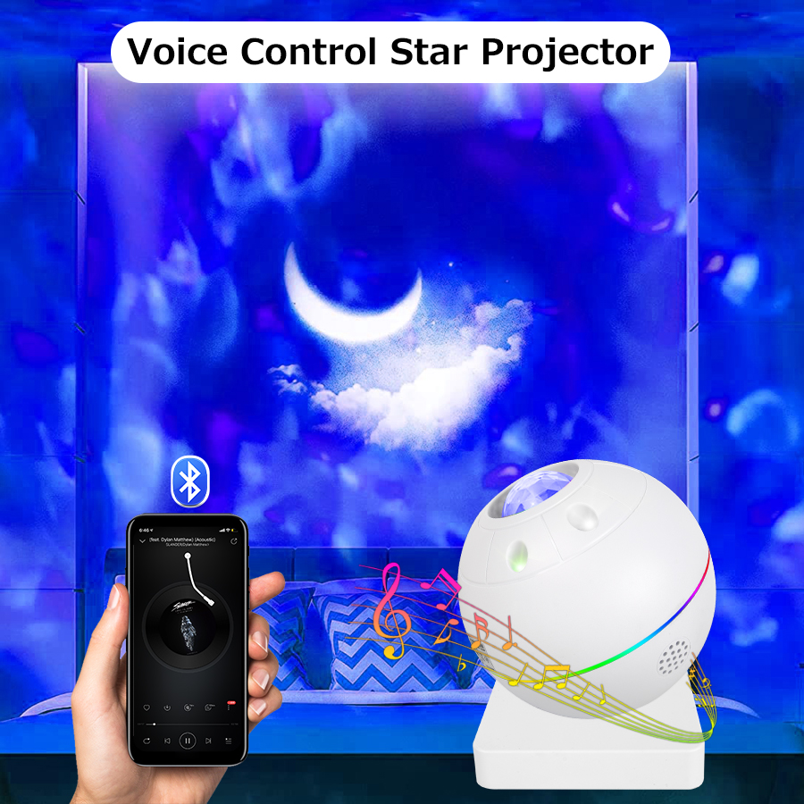 Moon Cloud Star Galaxy Projector Starry Sky LED Night Light Lamp Music Mood APP Remote Control