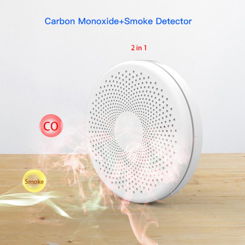 Tuya Wifi Smart Smoke Alarm Sensor Smoke Carbon Monoxide Compound Alarm 2 In 1 Home Security CO Gas Fire Detector APP Monitoring