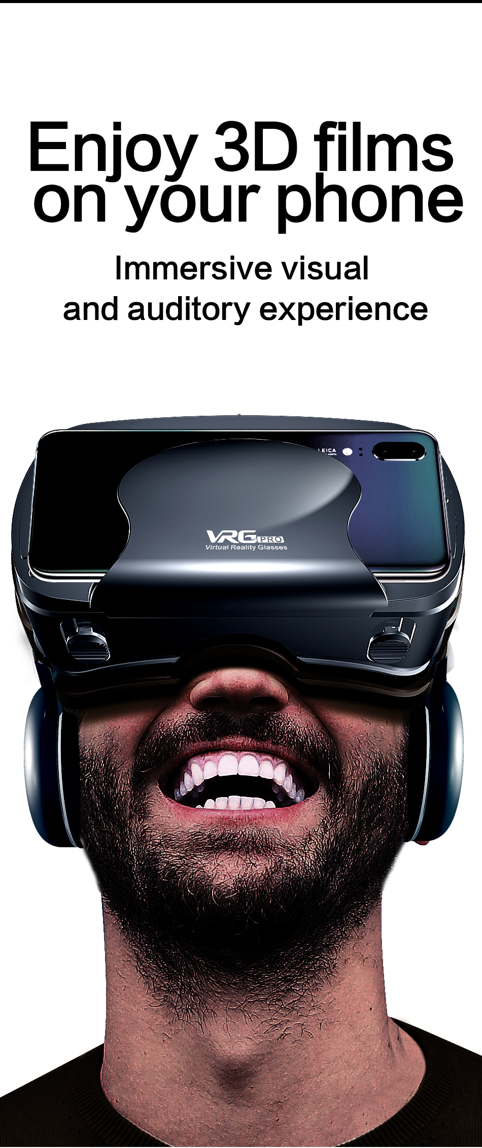 3D Virtual Reality VR Glasses For 5 To 7 Inch Smartphones 3D Glasses Support 0-800 Myopia VR Headset For Mobile Phone