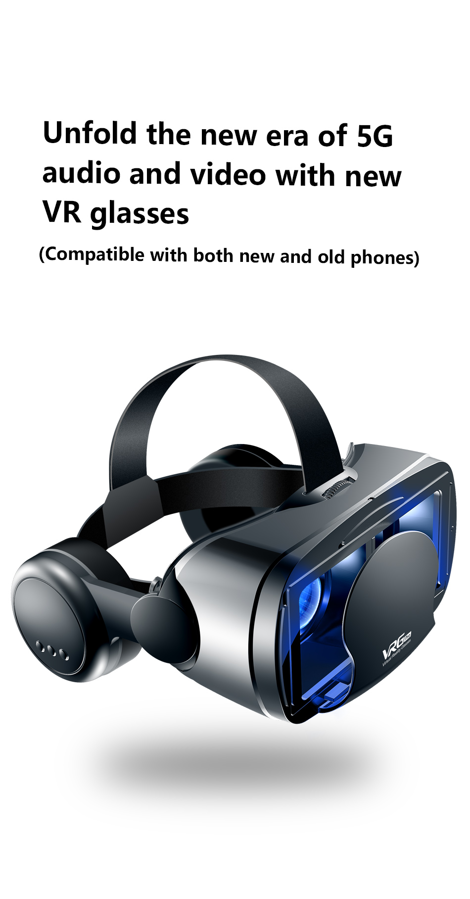 3D Virtual Reality VR Glasses For 5 To 7 Inch Smartphones 3D Glasses Support 0-800 Myopia VR Headset For Mobile Phone