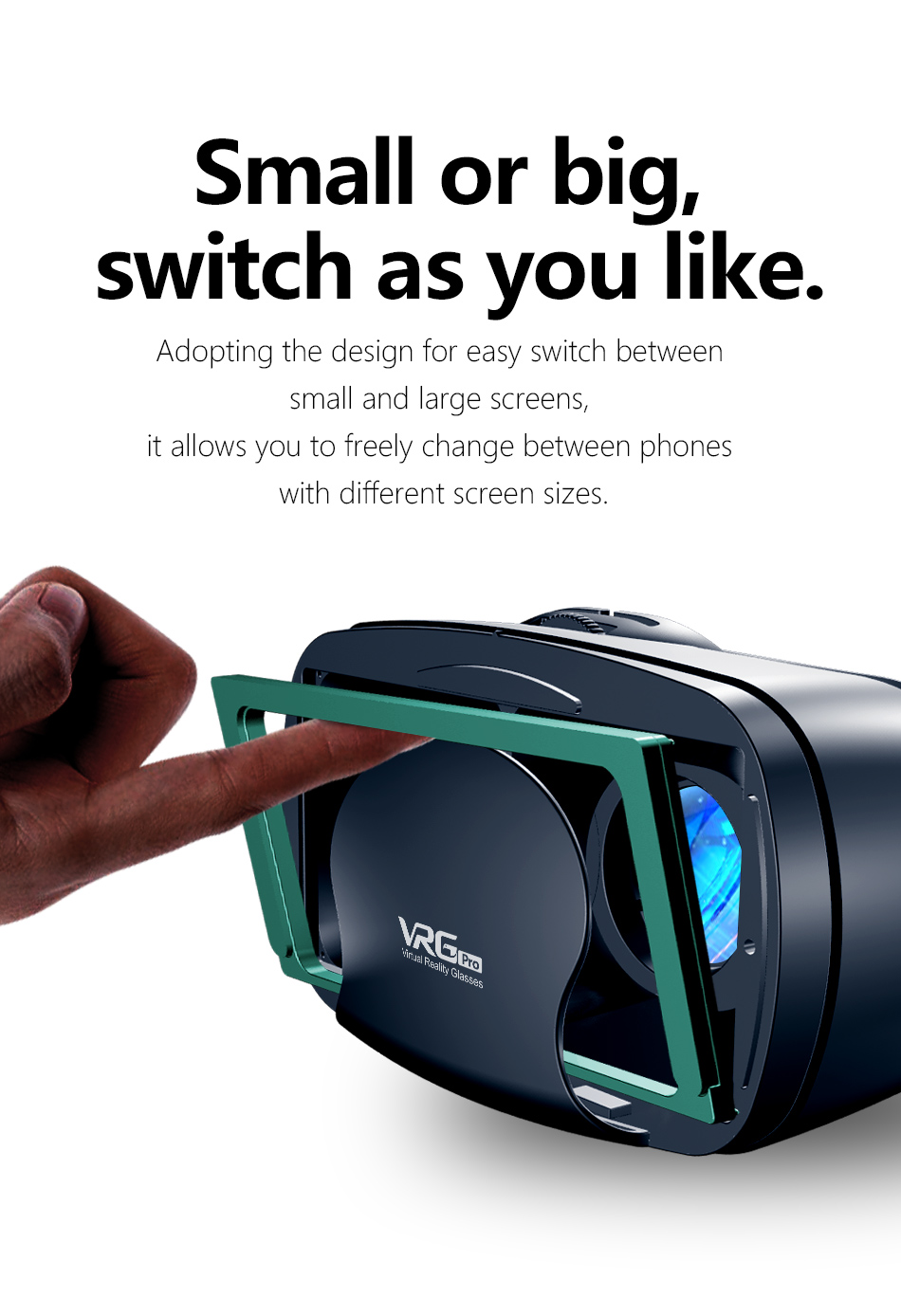 3D Virtual Reality VR Glasses For 5 To 7 Inch Smartphones 3D Glasses Support 0-800 Myopia VR Headset For Mobile Phone