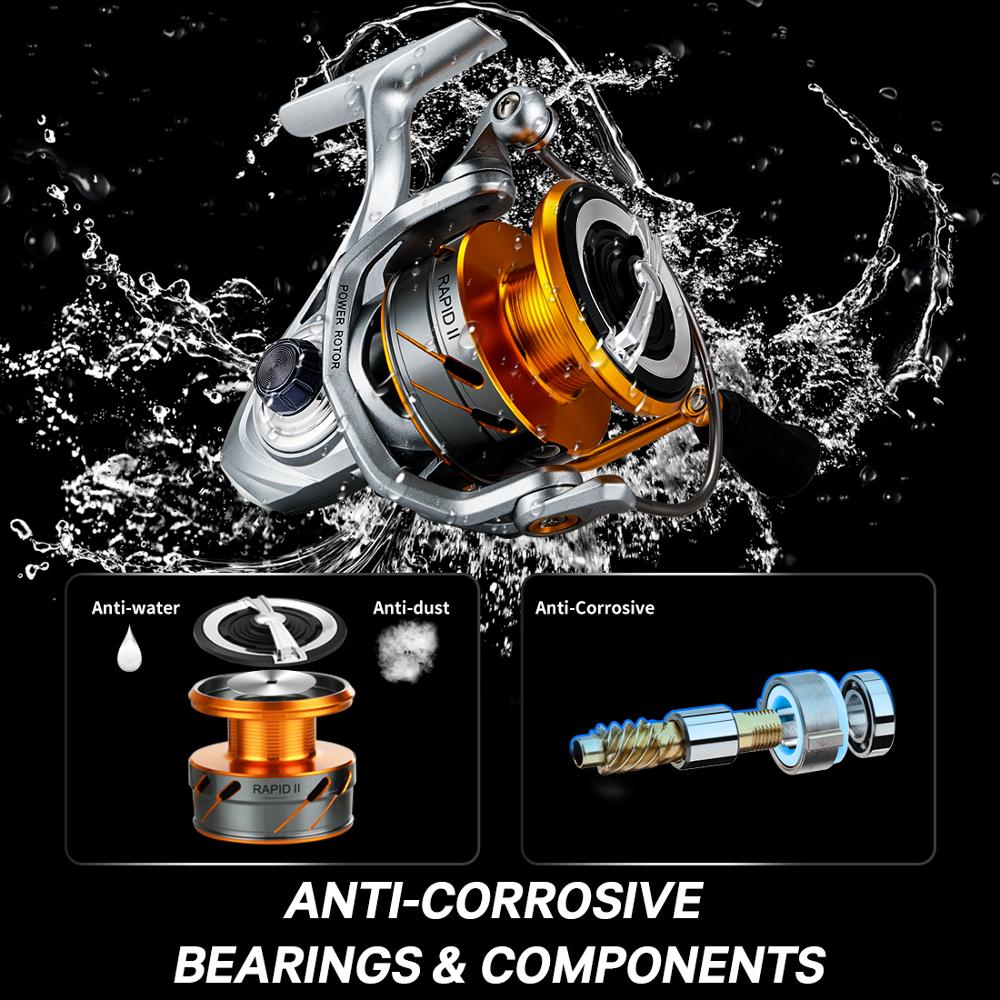 RAPID2 / RAPID2X Series Fishing Reel 6.2:1 4.7:1 Anti-corrosion Spinning Fishing Reel 33lb Saltwater Fishing