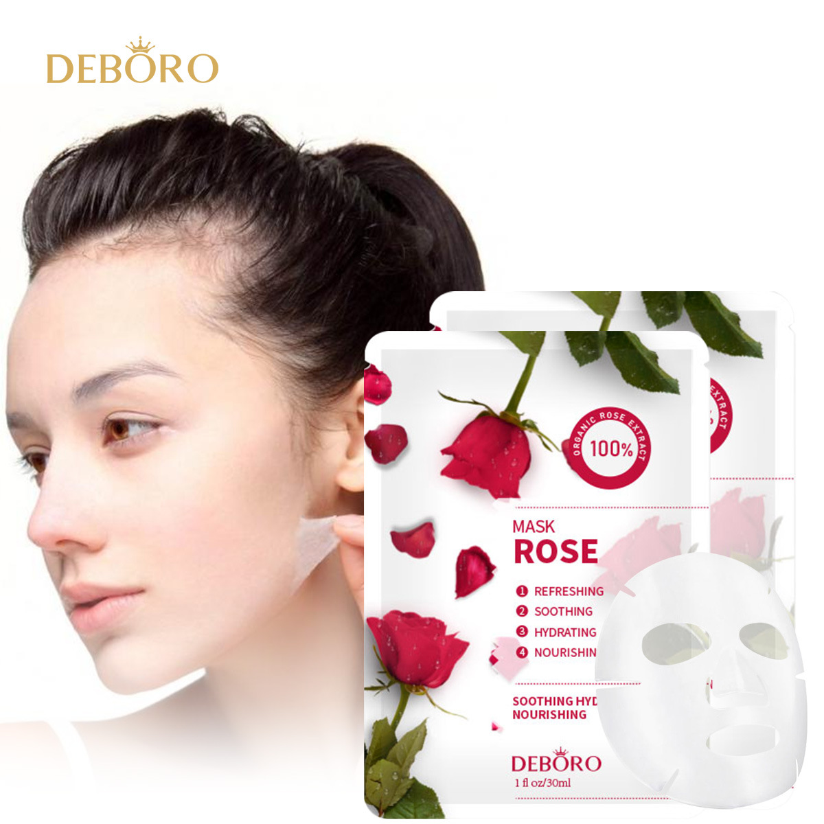 New unisex rose mask silk to improve dullness beauty salon patch mask
