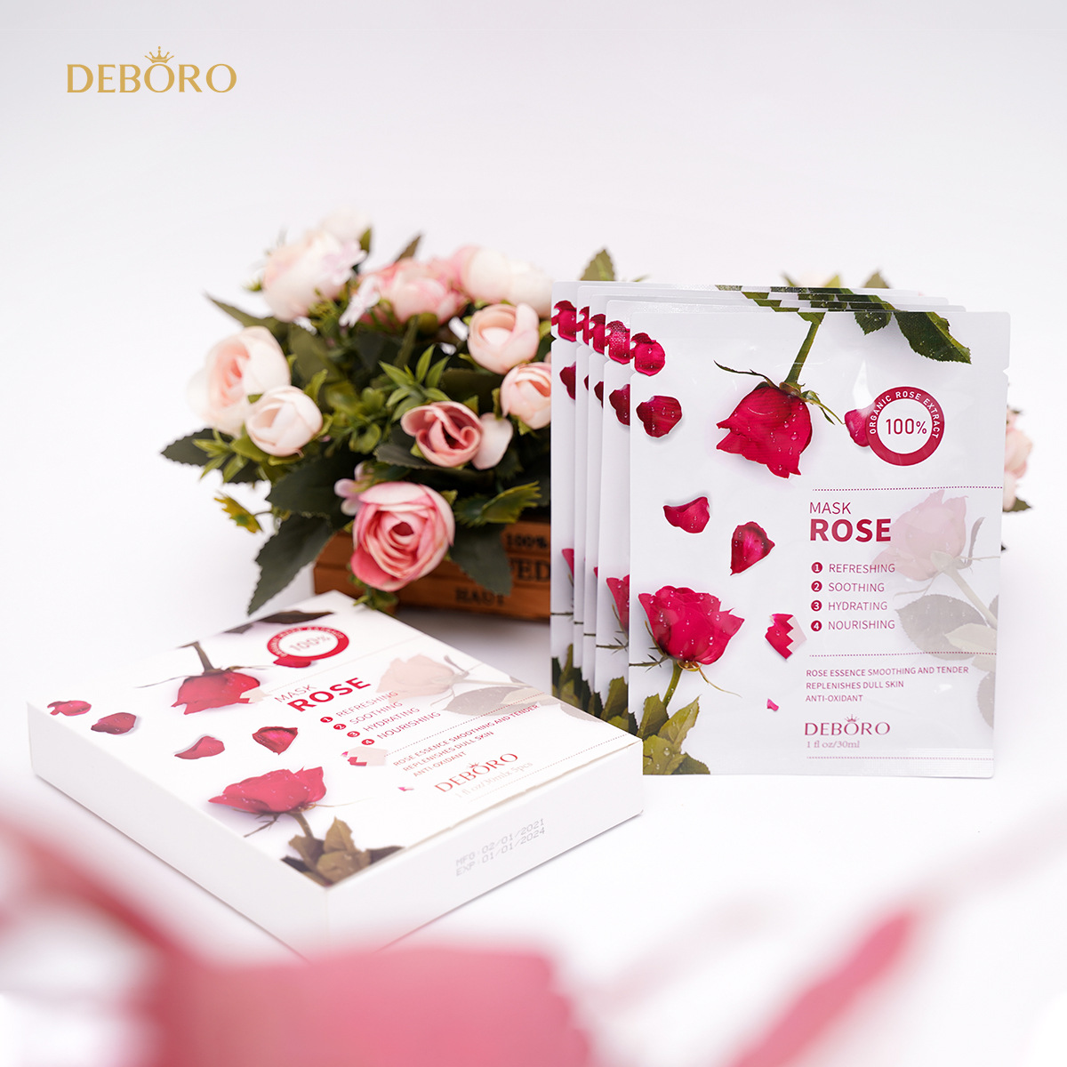 New unisex rose mask silk to improve dullness beauty salon patch mask
