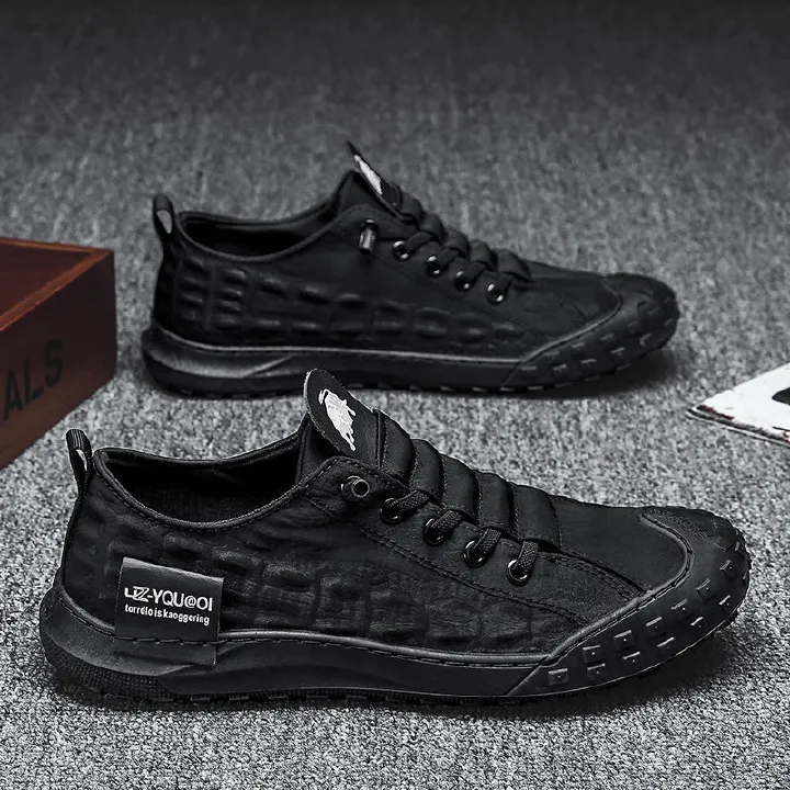 Men's Shoes Boys Sneakers Anti-skid School Student Cloth Shoes Waterproof Canvas Labor Work Board Flat Shoes Breathable Casual