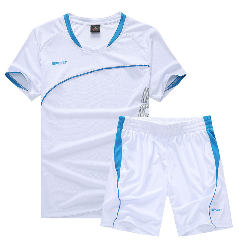 Two-piece Set T-shirts Men Summer Wear Sports Suit Running Basketball Fast Drying Clothes Breathable T-shirt Loose Children's Short Sleeve T-shirts