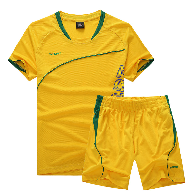 Two-piece Set T-shirts Men Summer Wear Sports Suit Running Basketball Fast Drying Clothes Breathable T-shirt Loose Children's Short Sleeve T-shirts