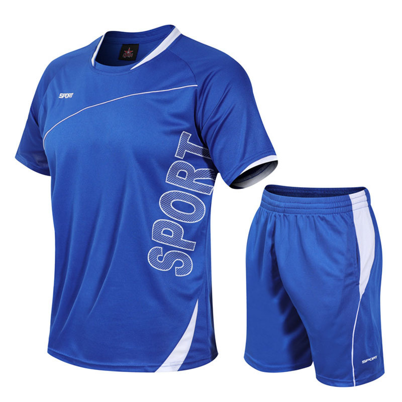 Two-piece Set T-shirts Men Summer Wear Sports Suit Running Basketball Fast Drying Clothes Breathable T-shirt Loose Children's Short Sleeve T-shirts