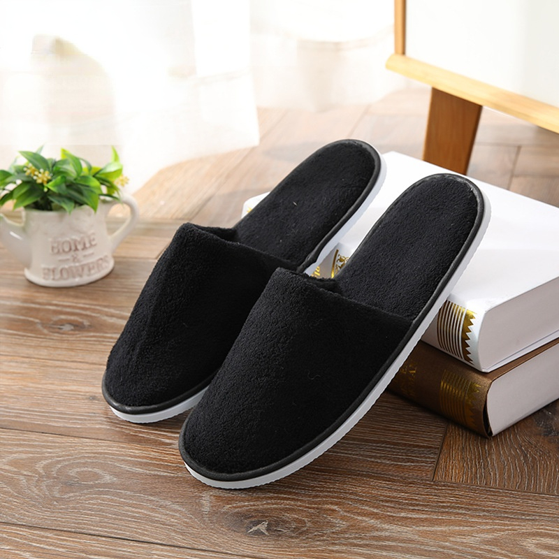 2 Pairs Slippers Hotel Accommodation Supplies Disposable Home Air Coral Spot Slipper Felt Travel Shoes