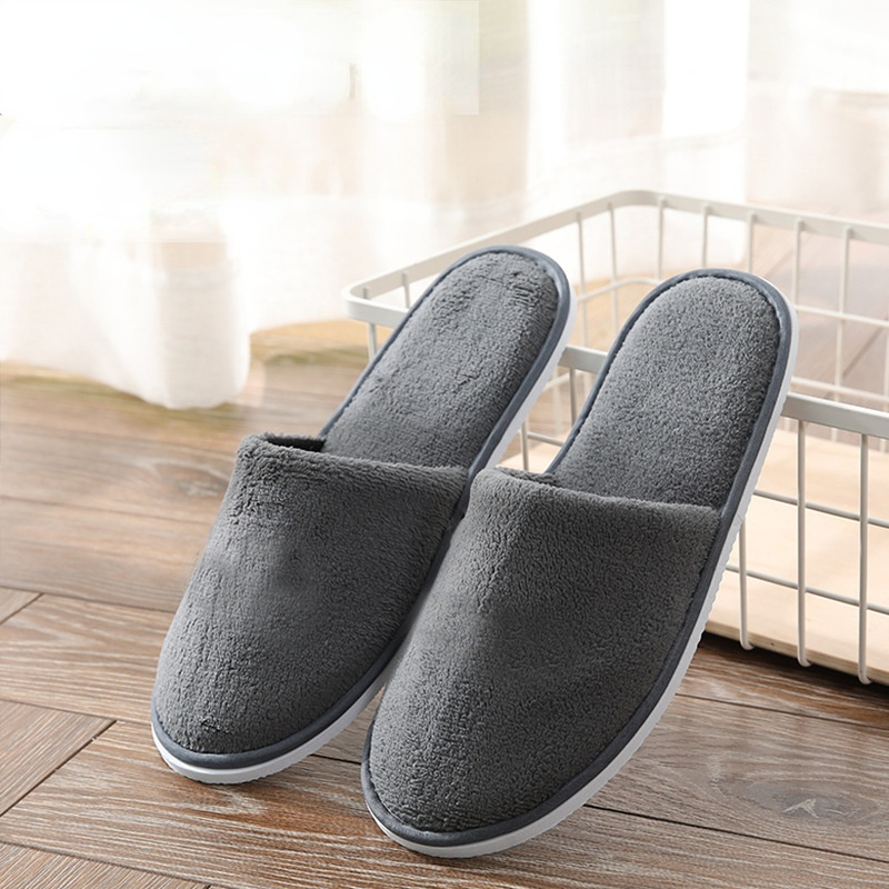 2 Pairs Slippers Hotel Accommodation Supplies Disposable Home Air Coral Spot Slipper Felt Travel Shoes