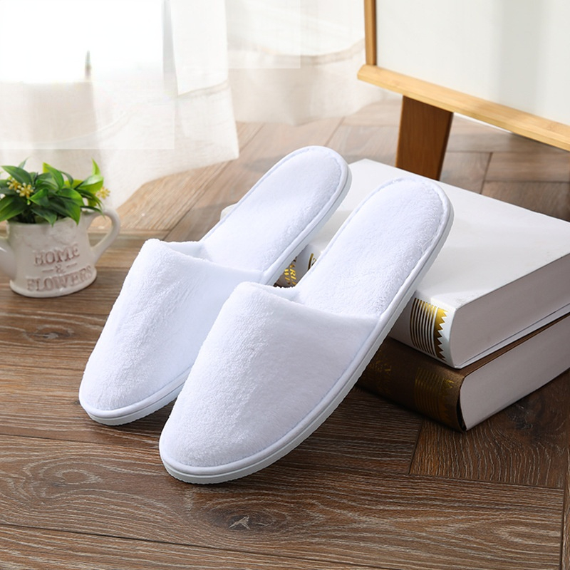 2 Pairs Slippers Hotel Accommodation Supplies Disposable Home Air Coral Spot Slipper Felt Travel Shoes