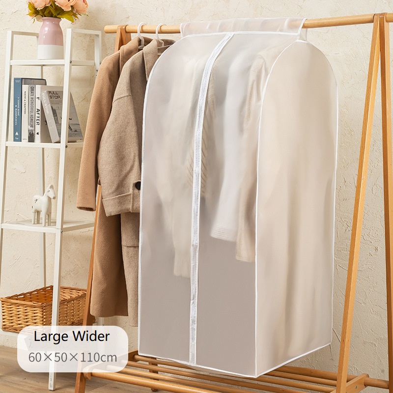 Waterproof Clothing Dust Proof Cover Suit Case Three-dimensional Translucent PEVA Clothes Storage Moisture-proof Bag Hanging Bag