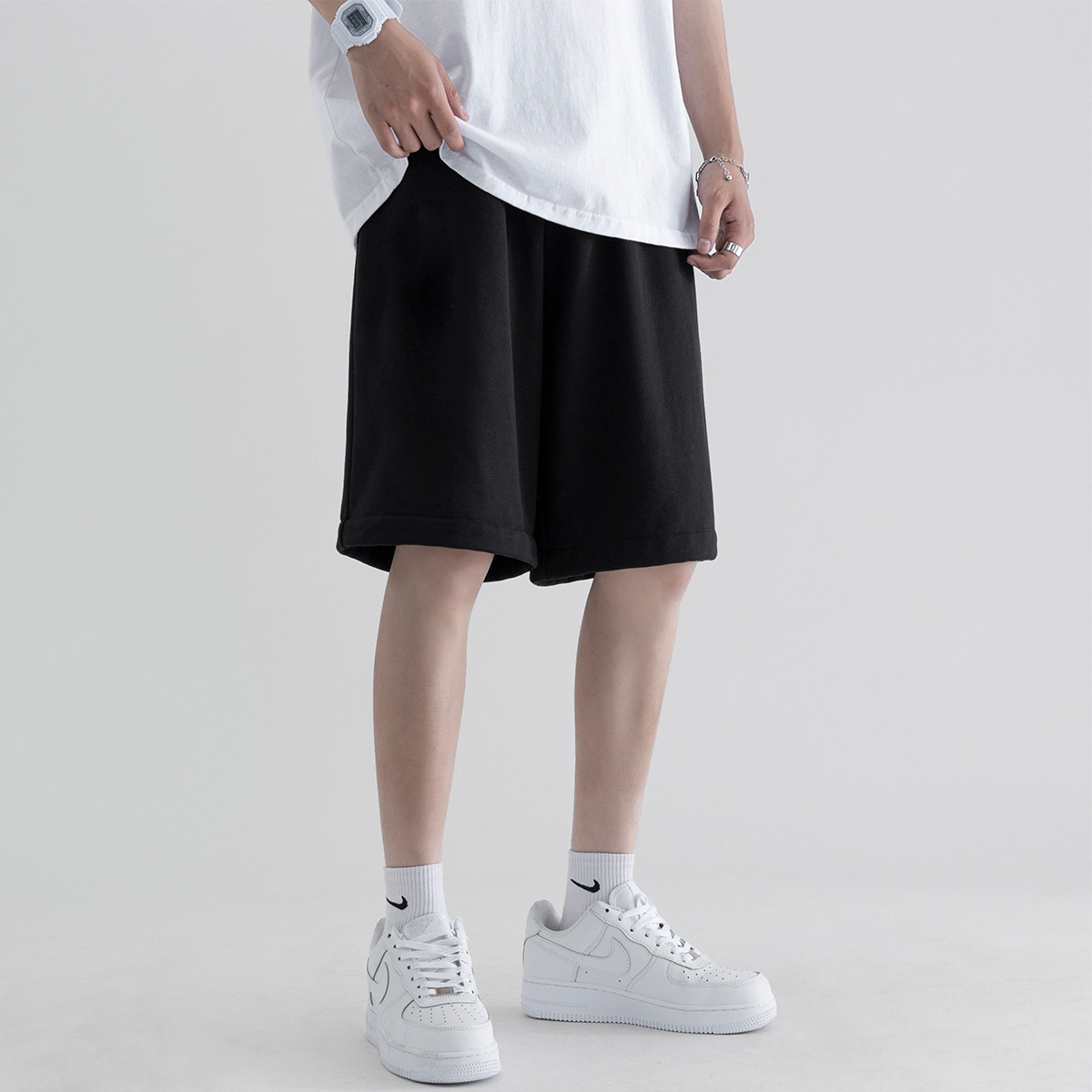 Sports Shorts Men Large Size Pants Fashion Loose Straight Quarter Back Pants Summer Wear Thin Casual Medium Pants